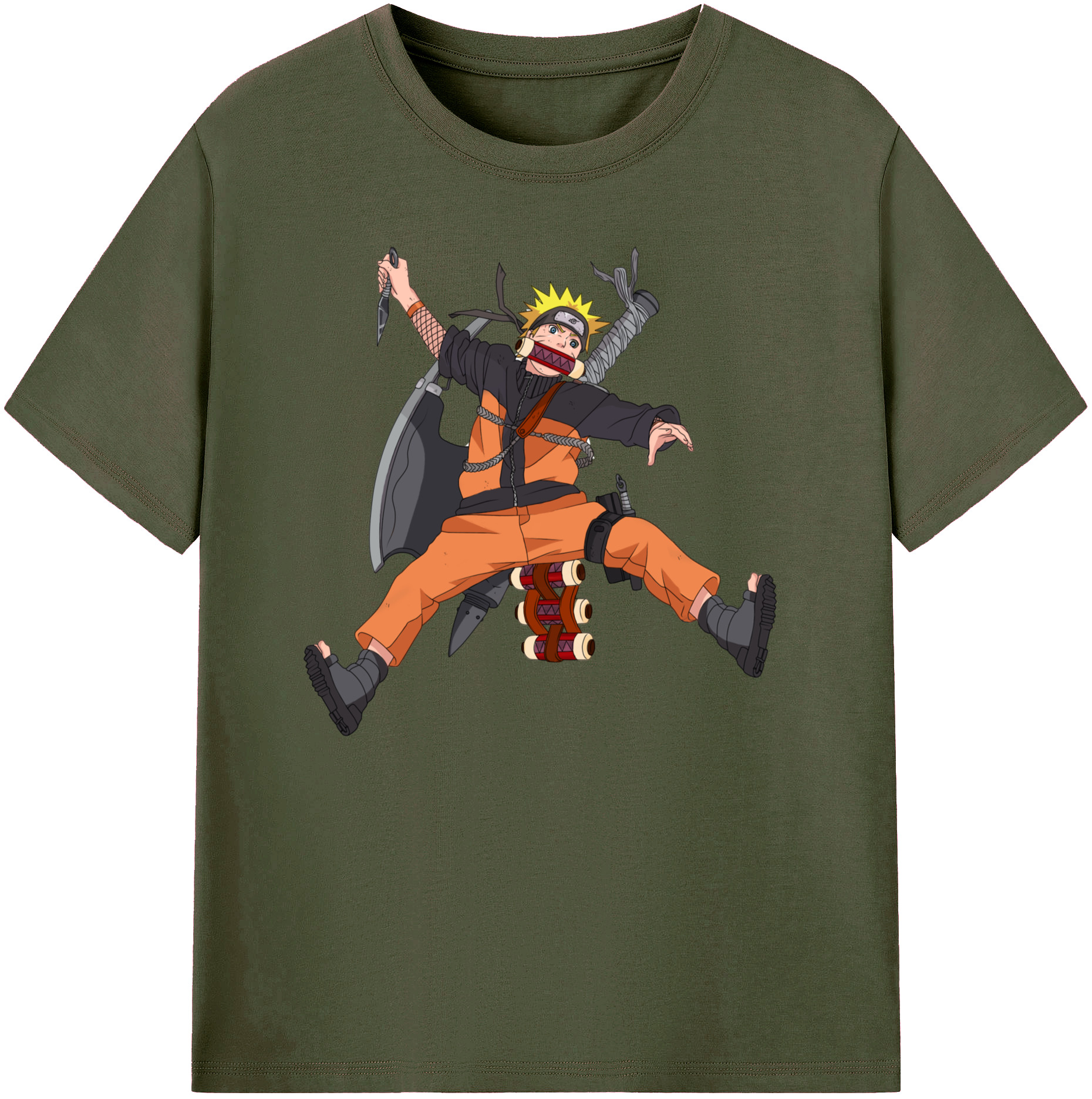 （画像用） NARUTO -ナルト- うずまき ナルト Uzumaki Naruto 綿100％ メンズ半袖Tシャツ｜肌触りやわらか＆通気性